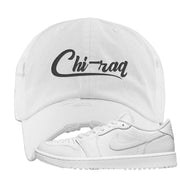 Triple White Golf Low 1s Distressed Dad Hat | Chiraq, White