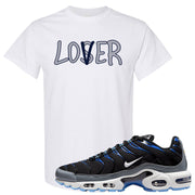 University Blue Black Pluses T Shirt | Lover, White