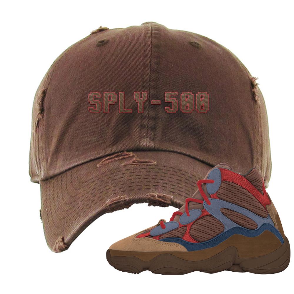 Yeezy 500 High Sumac Distressed Dad Hat | Sply-500, Chocolate