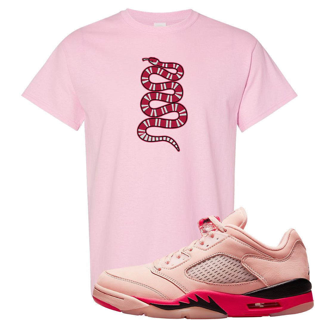 Arctic Pink Low 5s T Shirt | Coiled Snake, Light Pink