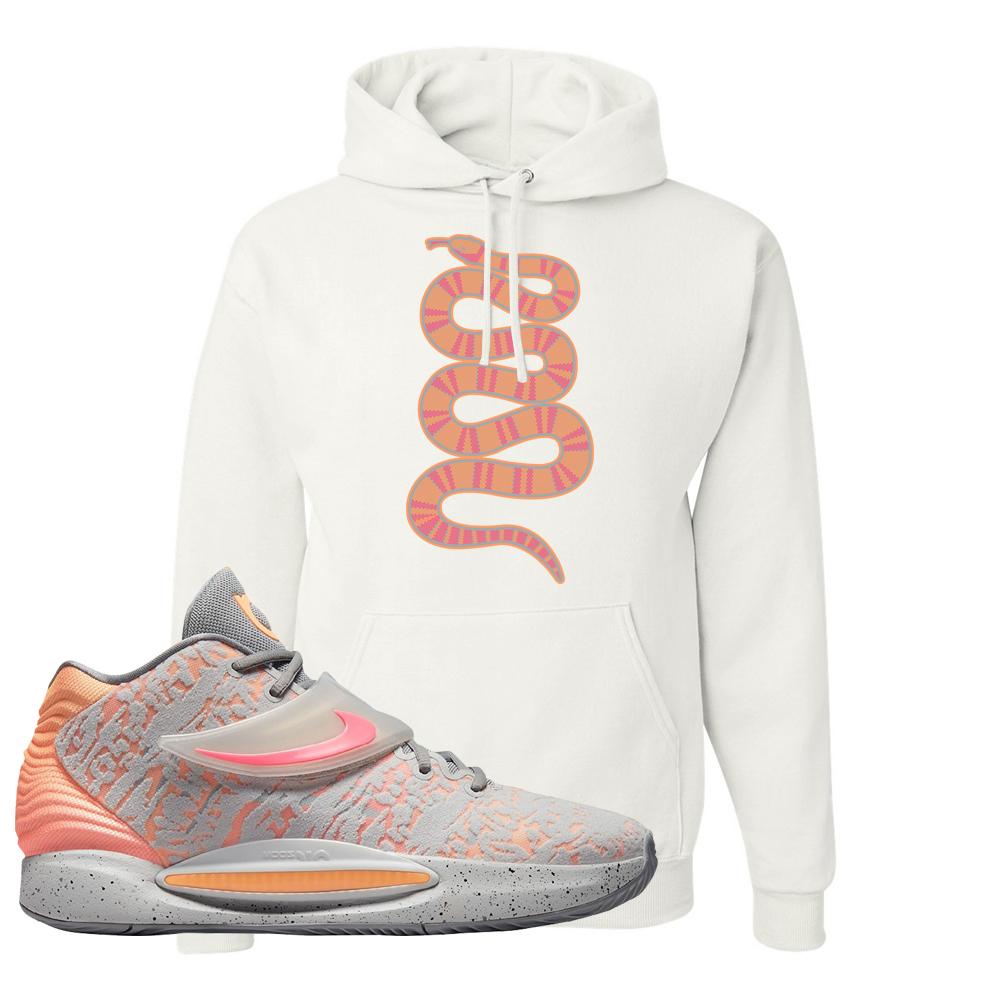 Sunset KD 14s Hoodie | Coiled Snake, White