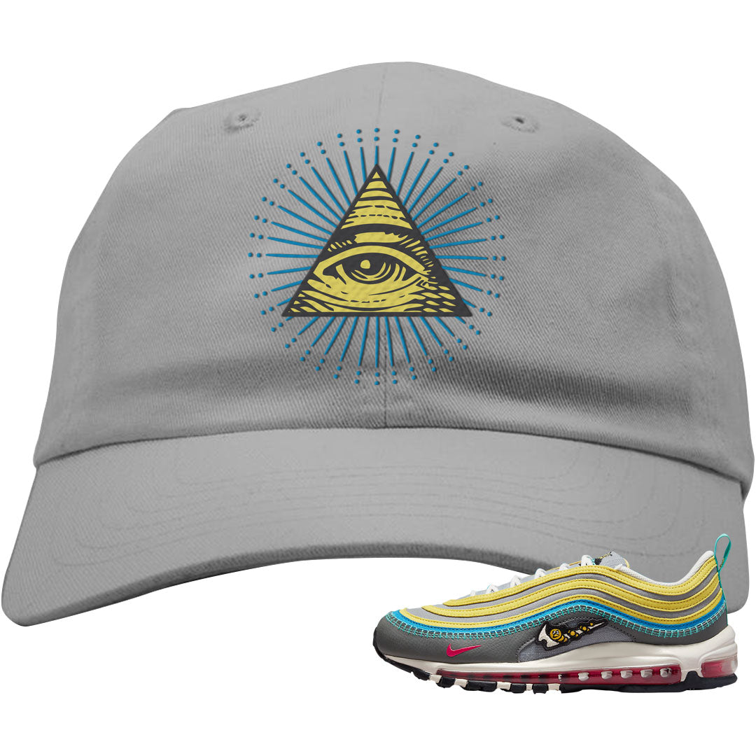 Sprung Yellow 97s Dad Hat | All Seeing Eye, Light Gray