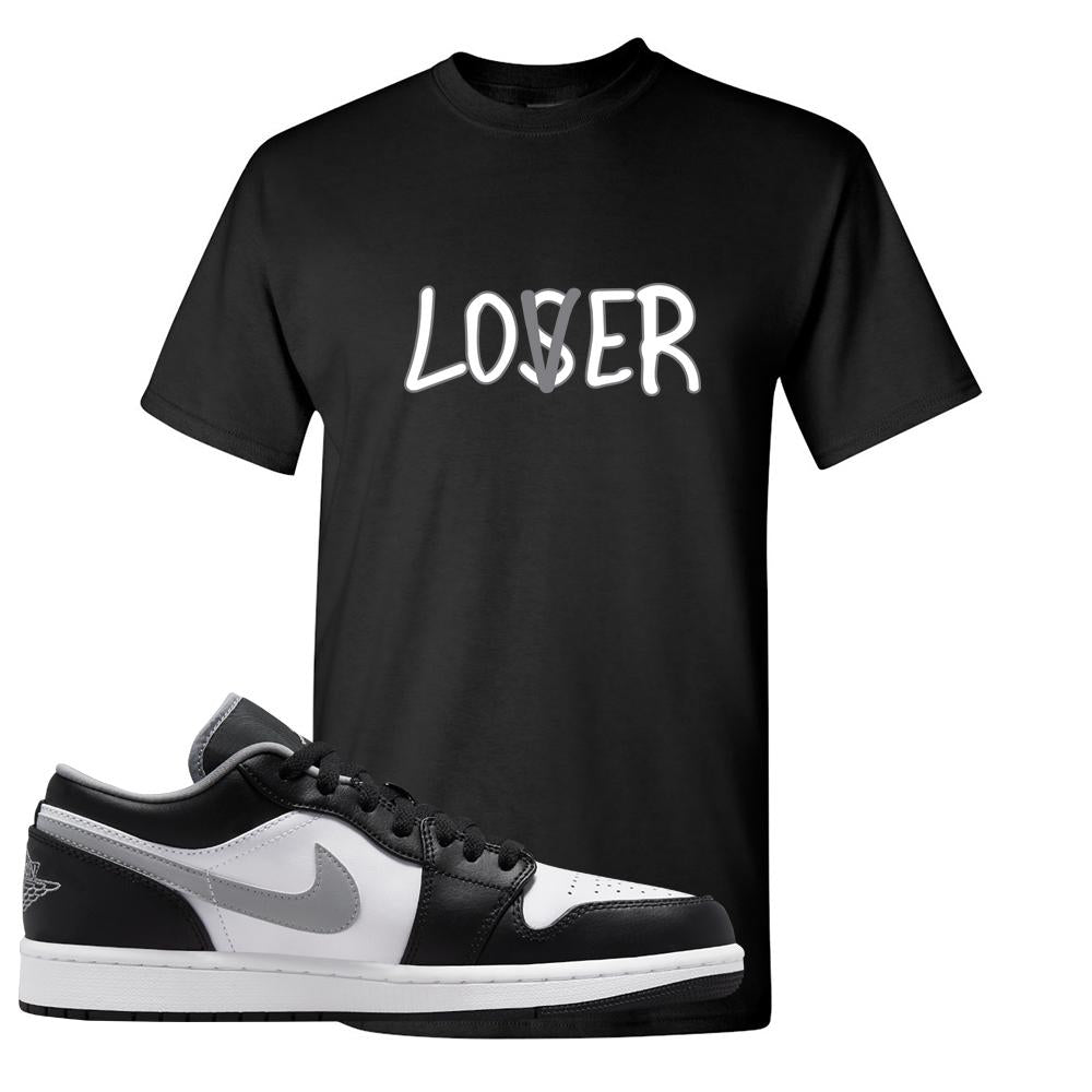 Air Jordan 1 Low Black Medium Grey T Shirt | Lover, Black