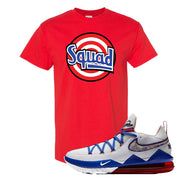LeBron 17 Low Tune Squad Sneaker Red T Shirt | Tees to match Nike LeBron 17 Low Tune Squad Shoes | Squad