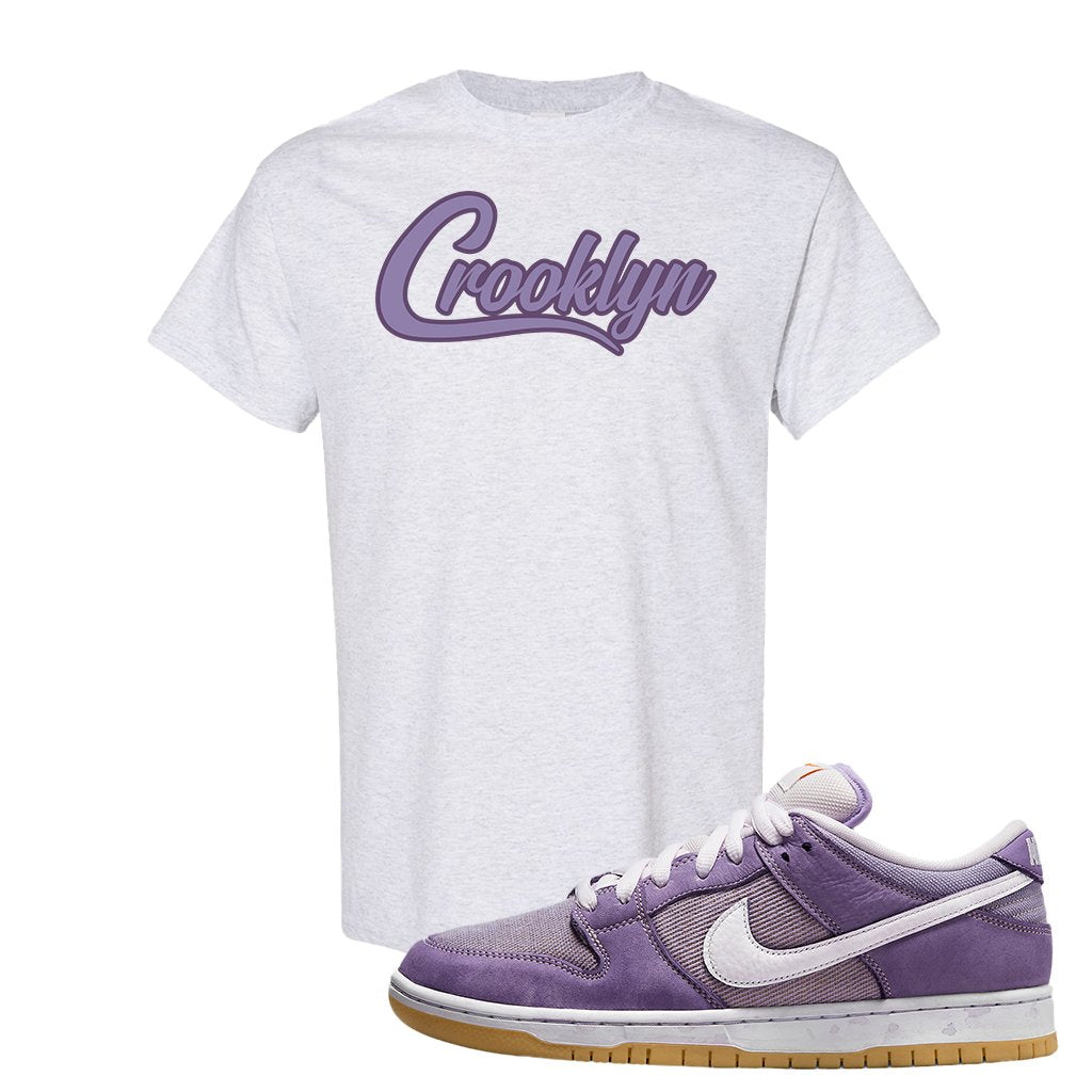 Unbleached Purple Lows T Shirt | Crooklyn, Ash
