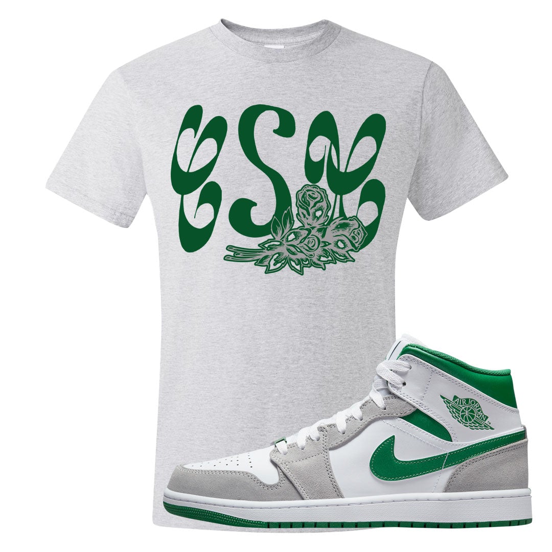 Light Smoke Pine Green Mid 1s T Shirt | Certified Sneakerhead, Ash