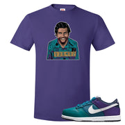 Teal Purple Low Dunks T Shirt | Escobar Illustration, Purple