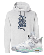 Mint Foam 6s Hoodie | Coiled Snake, Ash