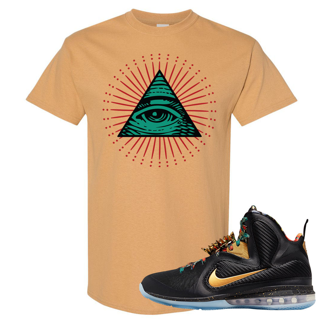 Throne Watch Bron 9s T Shirt | All Seeing Eye, Old Gold