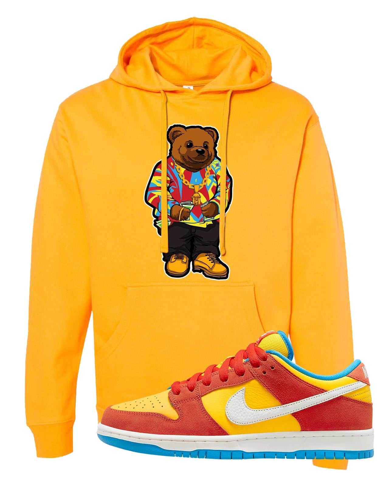Habanero Red Gold Blue Low Dunks Hoodie | Sweater Bear, Gold