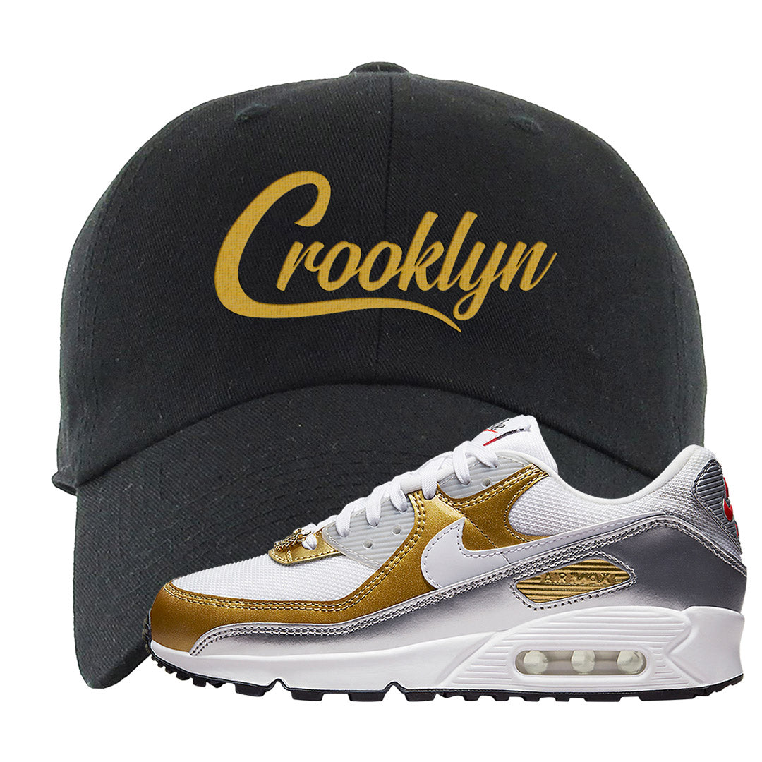 Gold Silver 90s Dad Hat | Crooklyn, Black