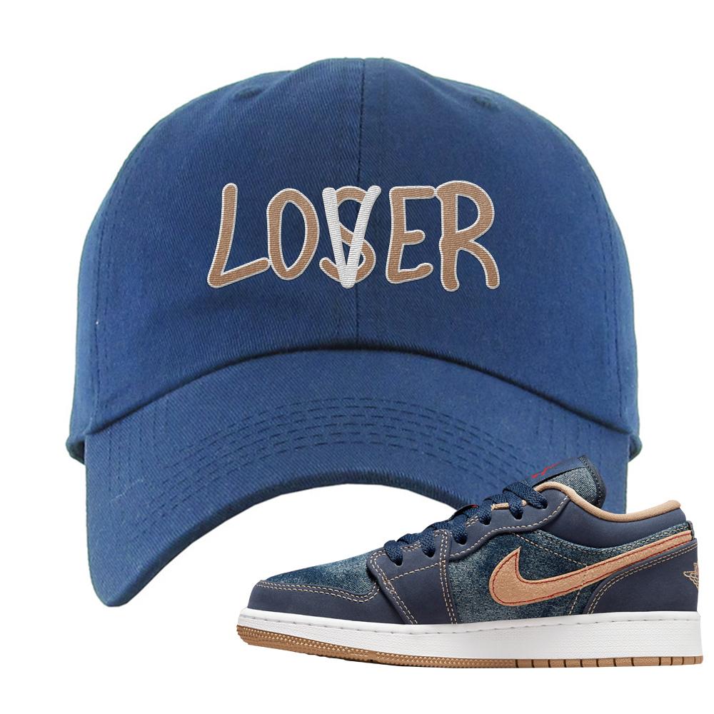 Denim Gum Bottom Low 1s Dad Hat | Lover, Navy