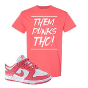 Archeo Pink Low Dunks T Shirt | Them Dunks Tho, Coral Silk