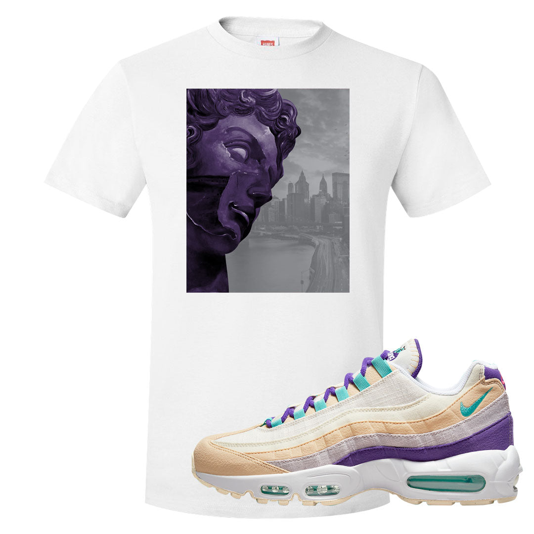 Sprung Natural Purple 95s T Shirt | Miguel, White