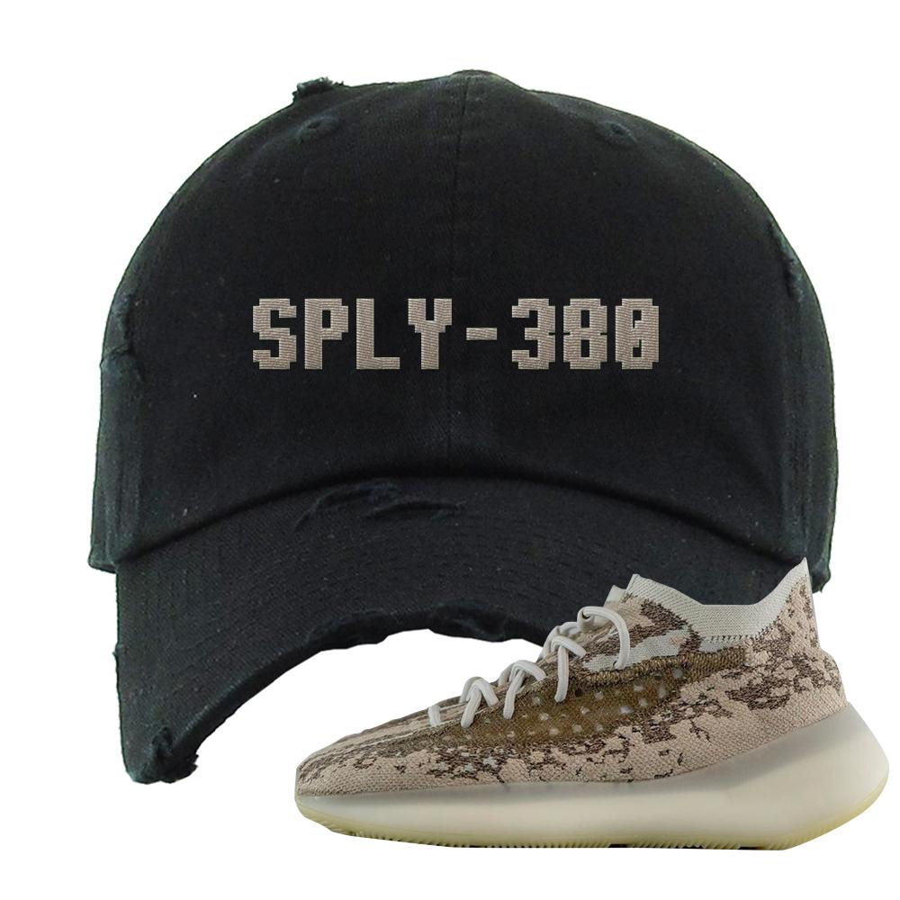 Stone Salt 380s Distressed Dad Hat | Sply-380, Black