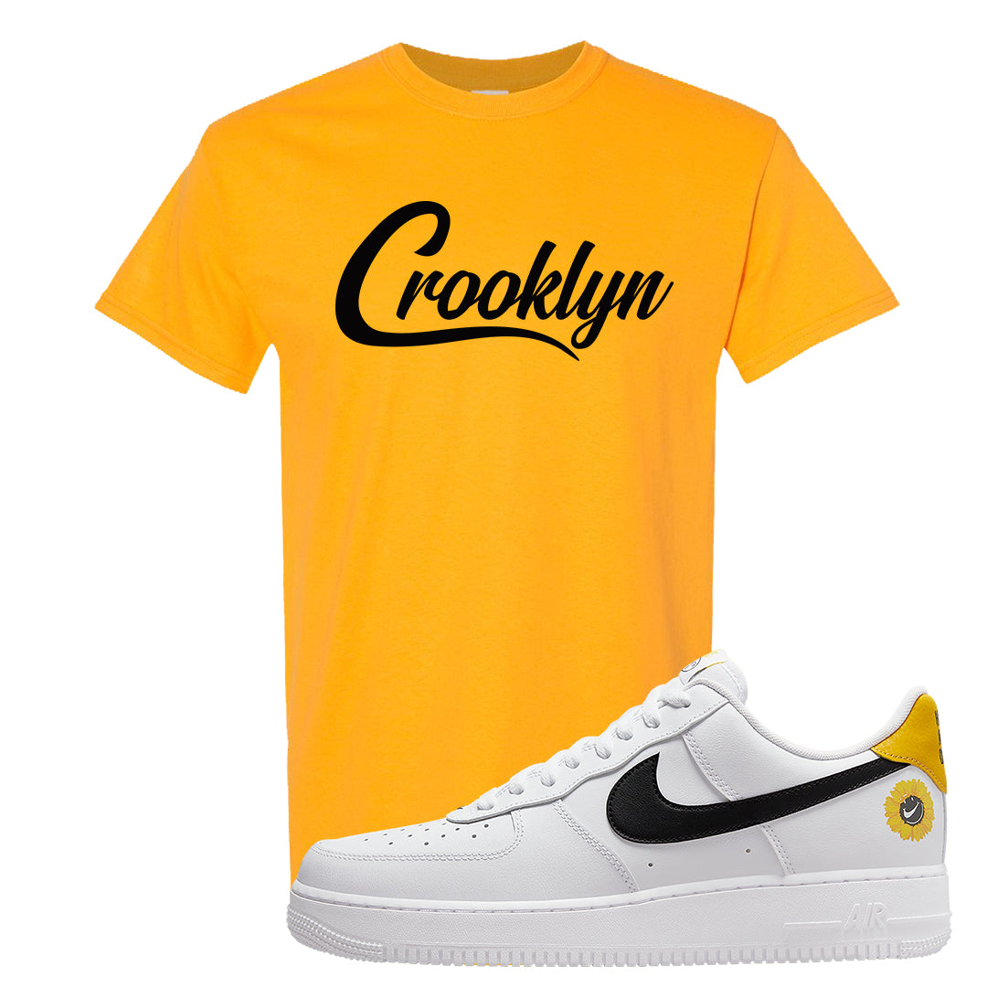 Have A Nice Day AF1s T Shirt | Crooklyn, Gold