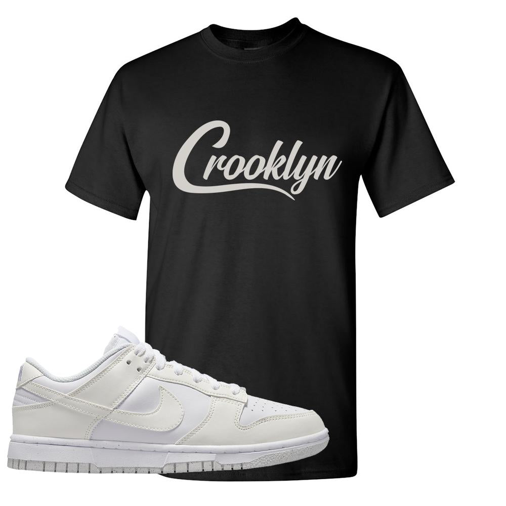 Move To Zero White Low Dunks T Shirt | Crooklyn, Black
