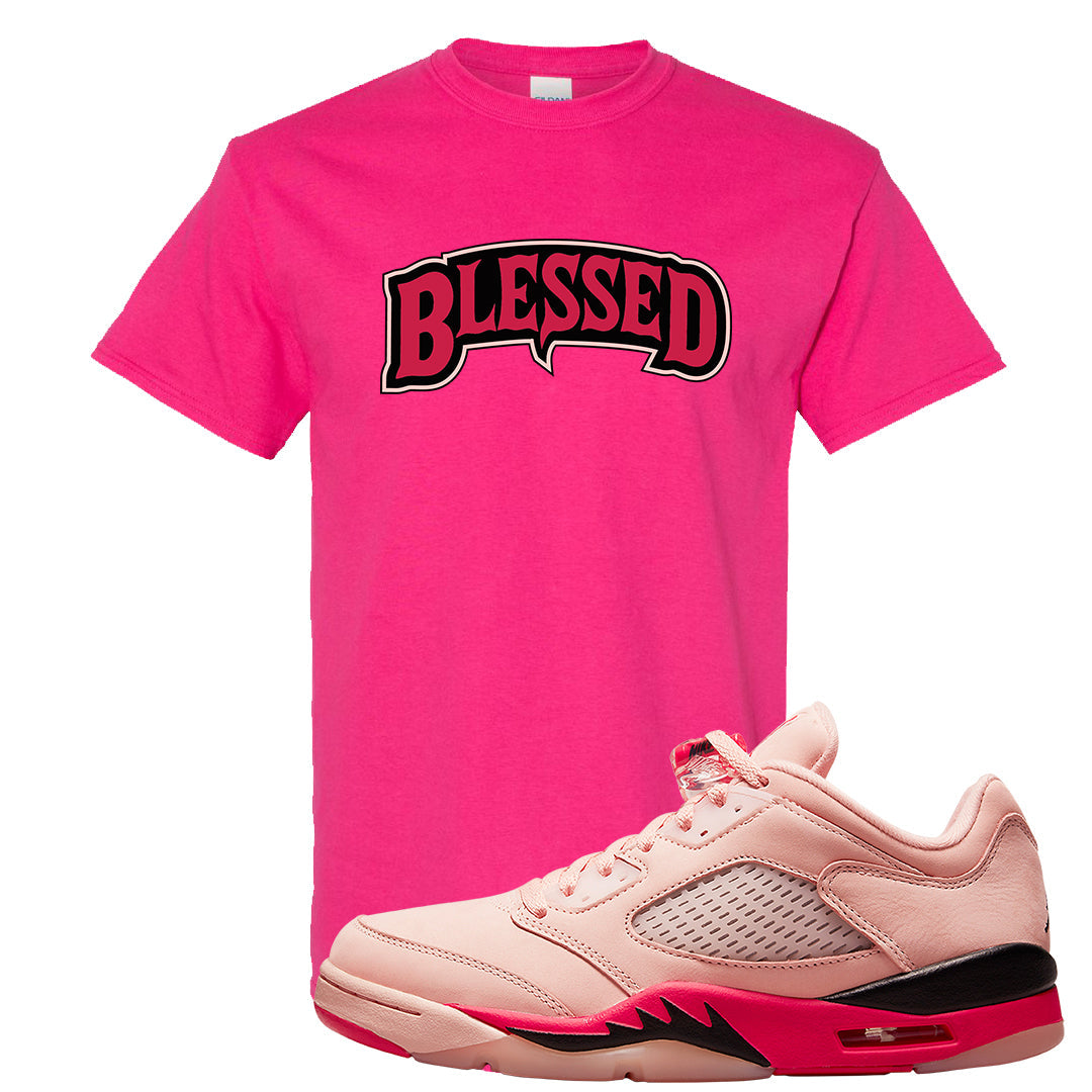 Arctic Pink Low 5s T Shirt | Blessed Arch, Heliconia