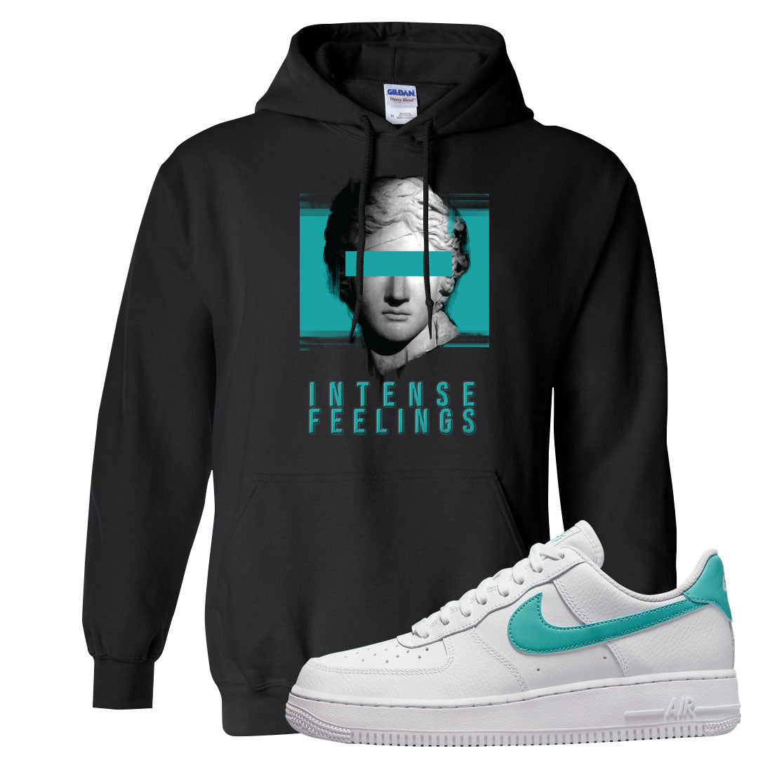 Washed Teal Low 1s Hoodie | Intense Feelings, Black