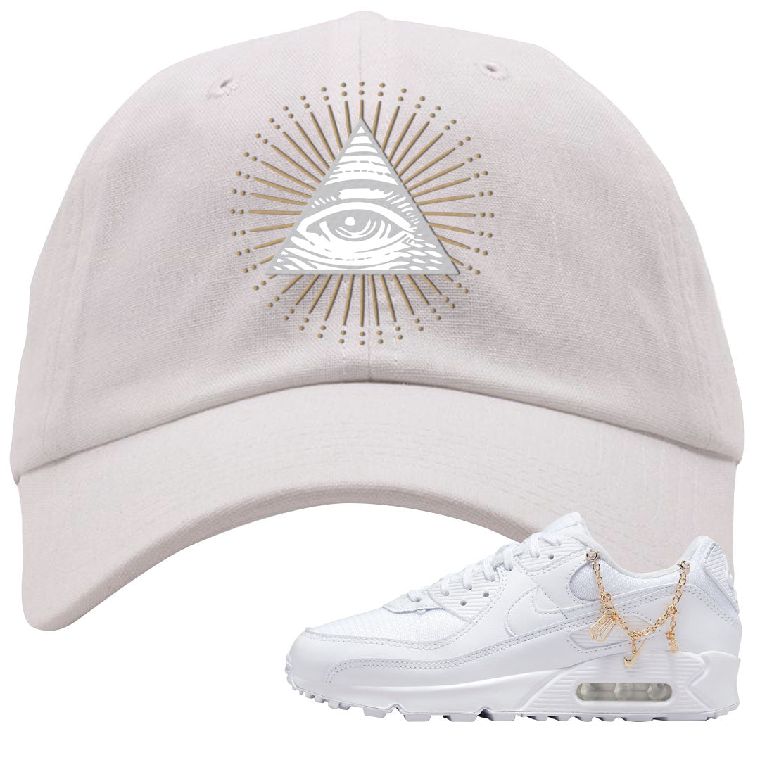 Charms 90s Dad Hat | All Seeing Eye, White