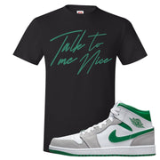 Light Smoke Pine Green Mid 1s T Shirt | Talk To Me Nice, Black