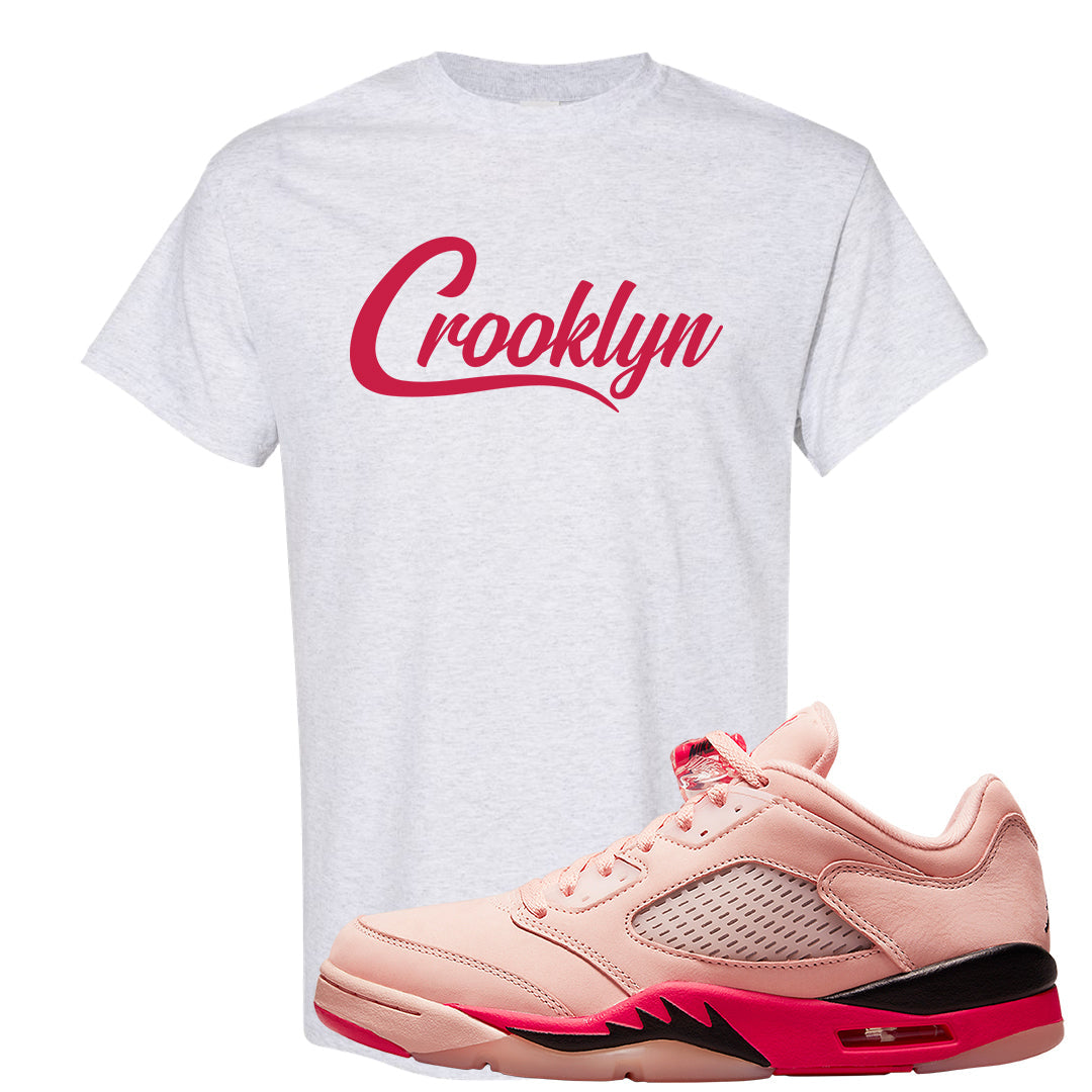 Arctic Pink Low 5s T Shirt | Crooklyn, Ash