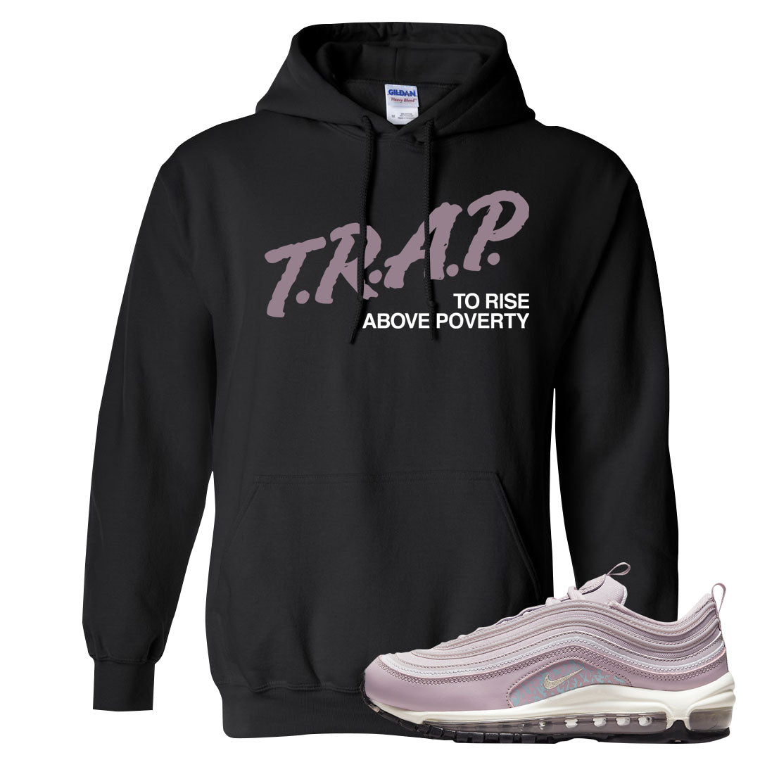 Plum Fog 97s Hoodie | Trap To Rise Above Poverty, Black