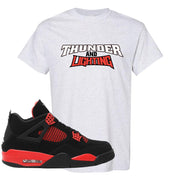 Red Thunder 4s T Shirt | Thunder And Lightning, Ash