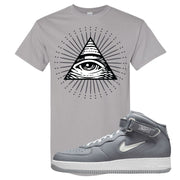 Cool Grey NYC Mid AF1s T Shirt | All Seeing Eye, Gravel