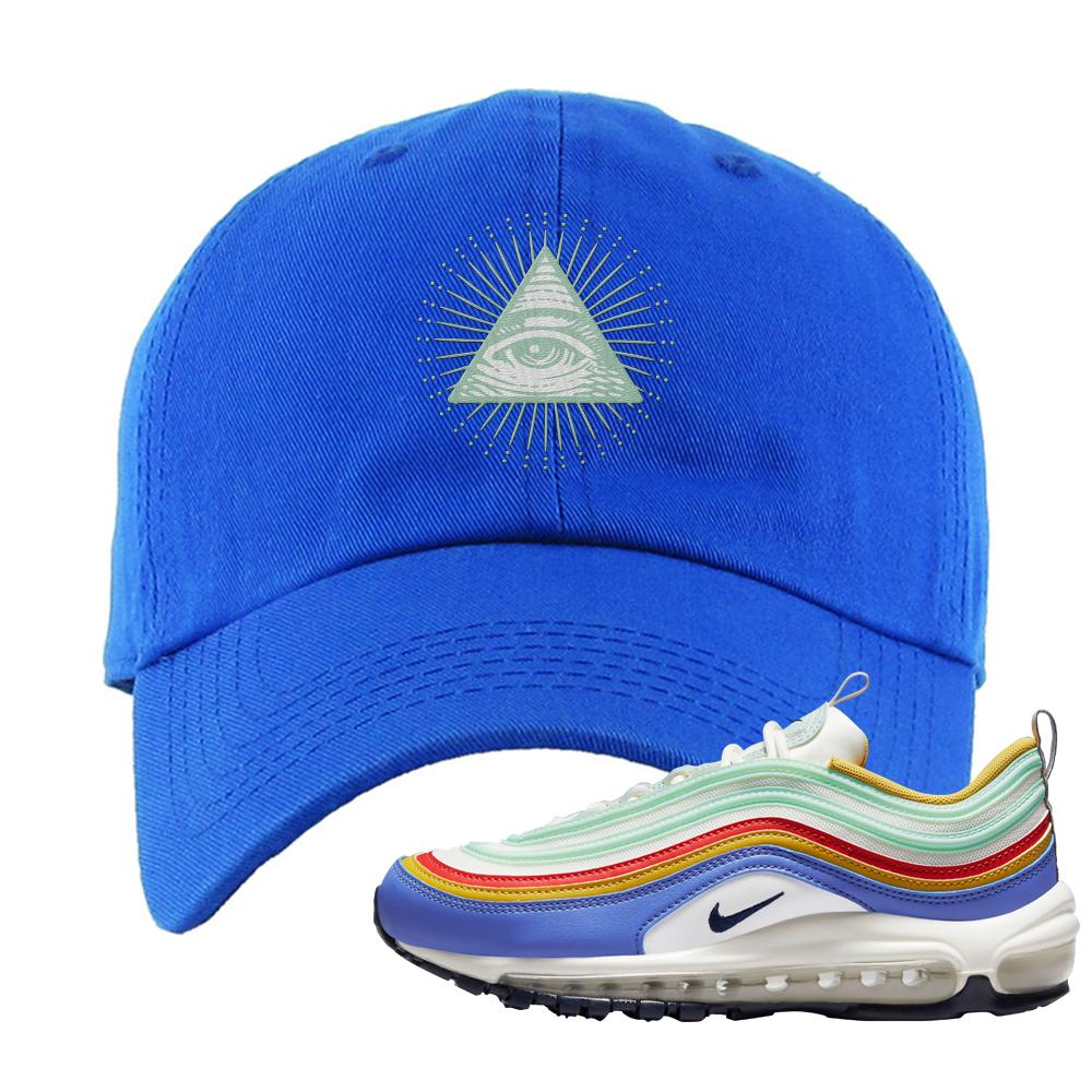 Multicolor 97s Dad Hat | All Seeing Eye, Royal
