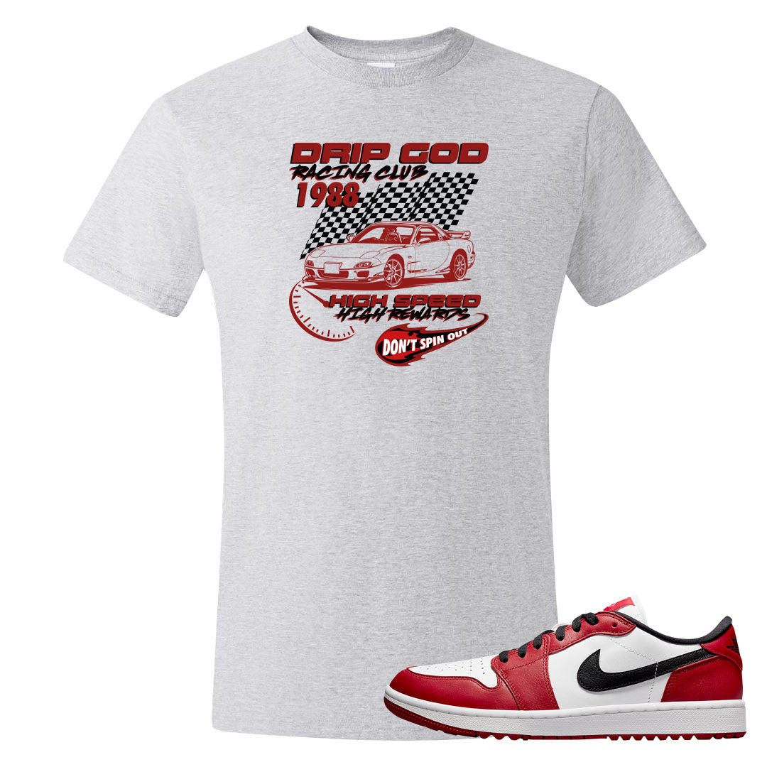 Chicago Golf Low 1s T Shirt | Drip God Racing Club, Ash