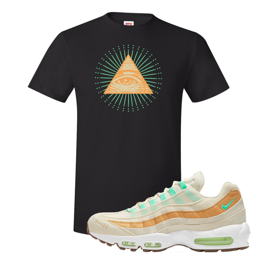 Happy Pineapple 95s T Shirt | All Seeing Eye, Black