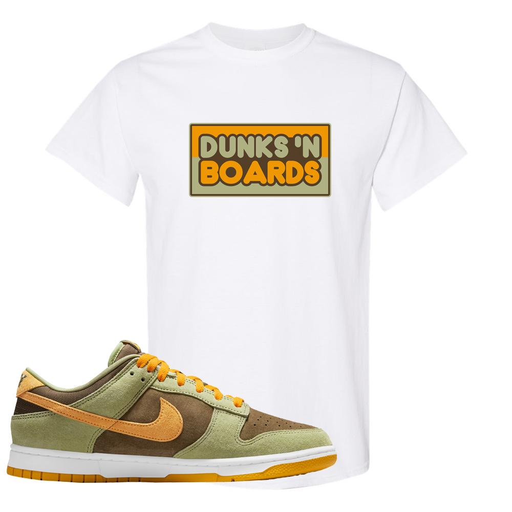 SB Dunk Low Dusty Olive T Shirt | Dunks N Boards, White