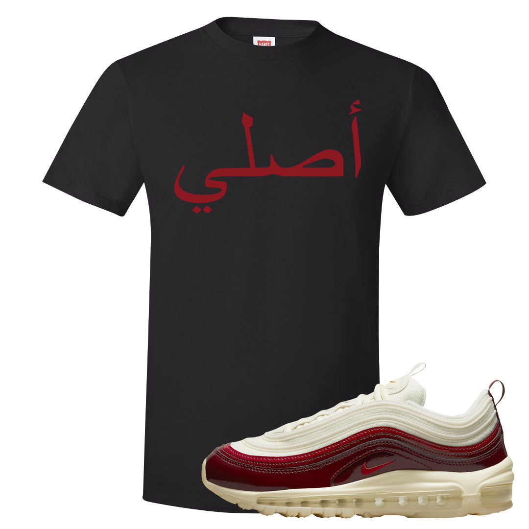 Dark Beetroot 97s T Shirt | Original Arabic, Black