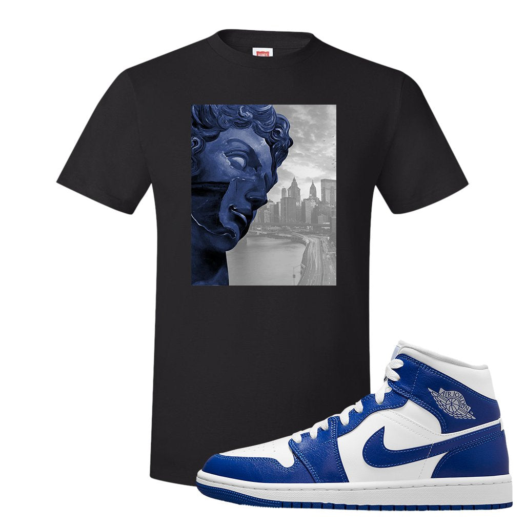 Air Jordan 1 Mid Kentucky Blue T Shirt | Miguel, Black