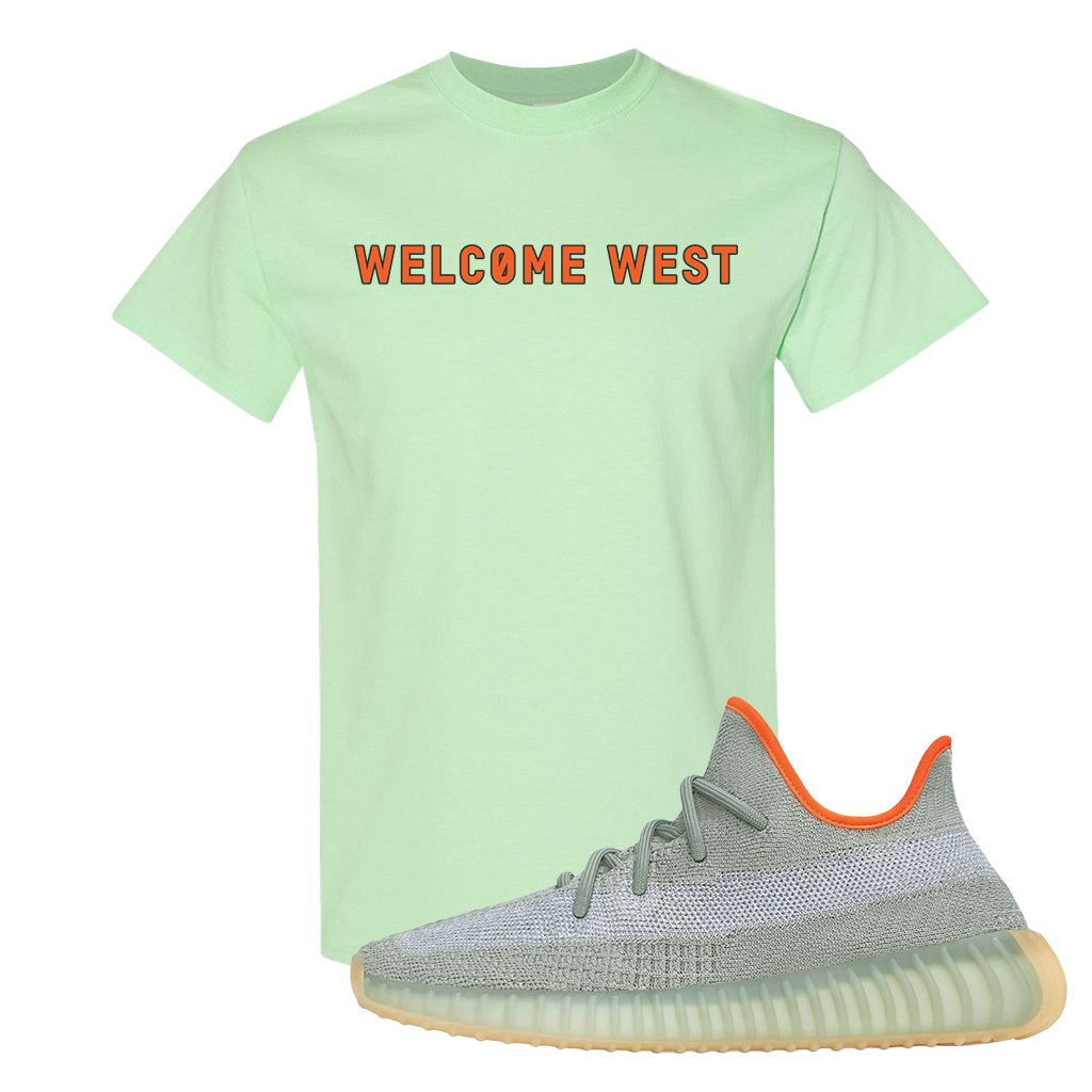 Yeezy 350 V2 Desert Sage Sneaker T Shirt |Welcome West | Mint Green