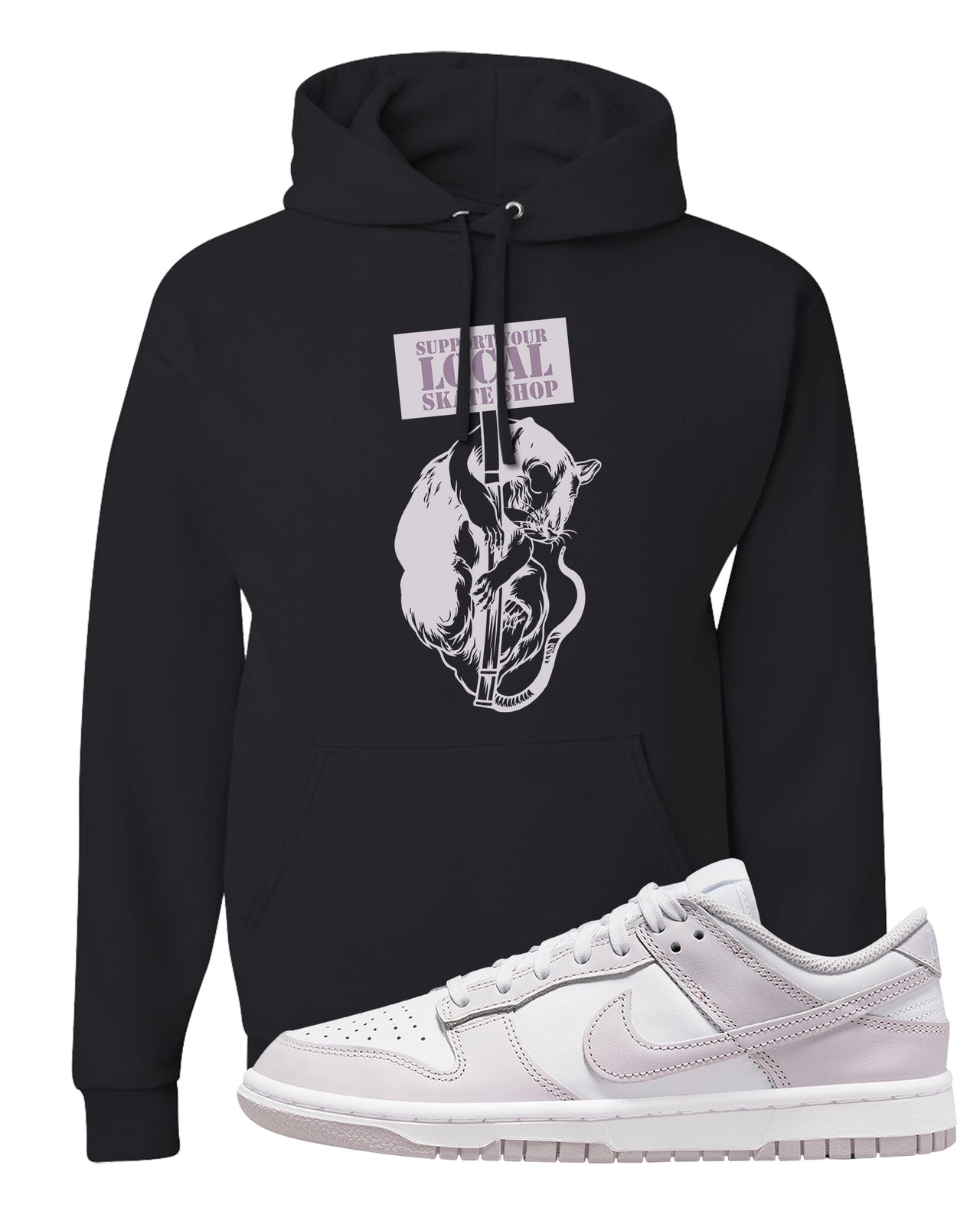 Venice Low Dunks Hoodie | Support Your Local Skate Shop, Black