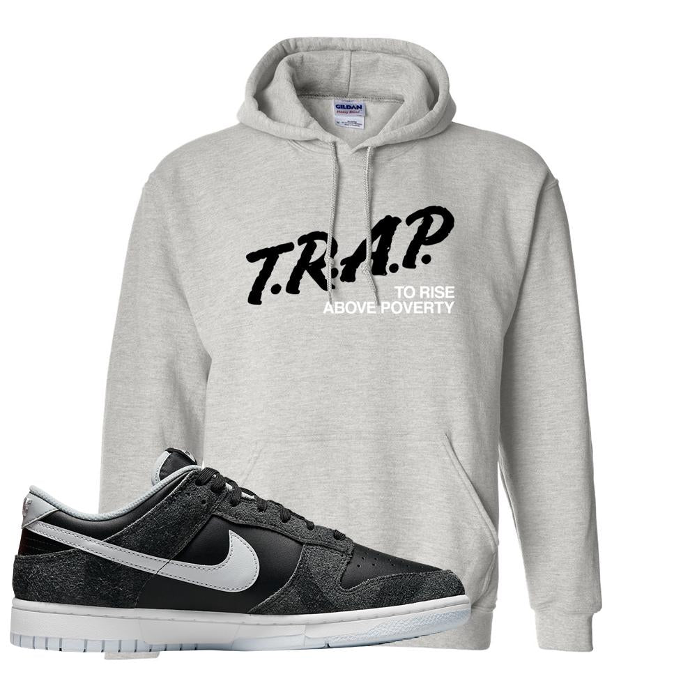 Zebra Low Dunks Hoodie | Trap To Rise Above Poverty, Ash