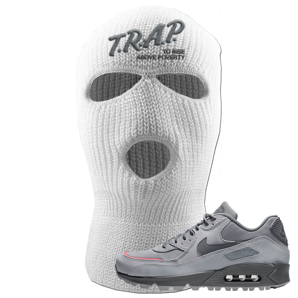 Wolf Grey Surplus 90s Ski Mask | Trap To Rise Above Poverty, White