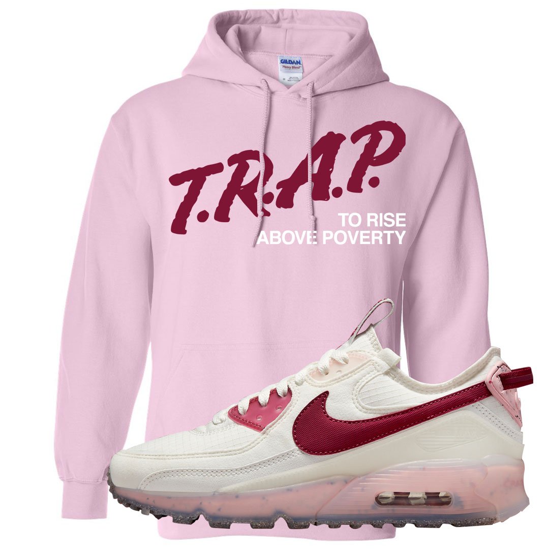 Terrascape Pomegranate 90s Hoodie | Trap To Rise Above Poverty, Light Pink