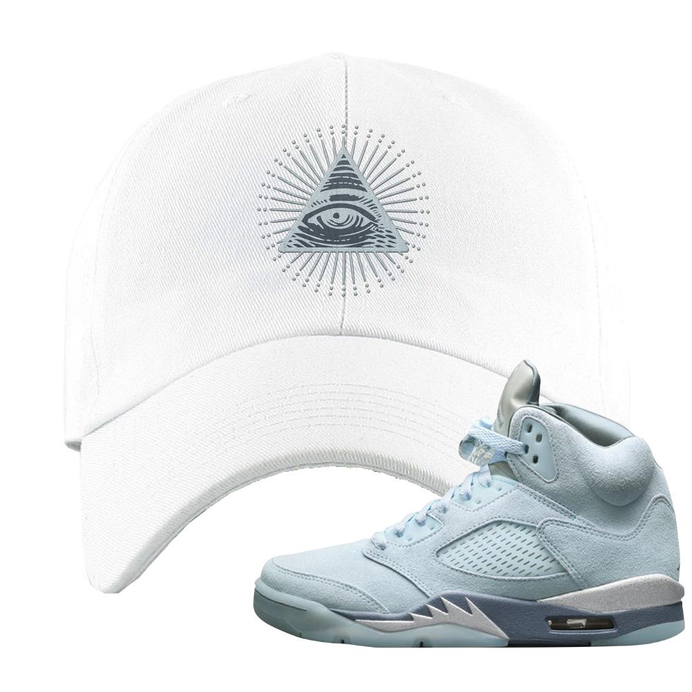 Blue Bird 5s Dad Hat | All Seeing Eye, White