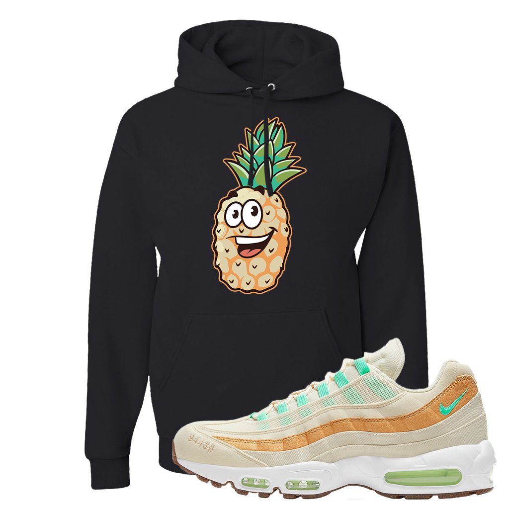 Happy Pineapple 95s Hoodie | Happy Pineapple Head, Black