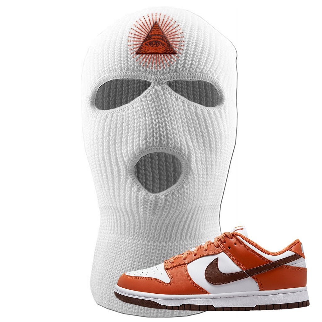 Reverse Mesa Low Dunks Ski Mask | All Seeing Eye, White