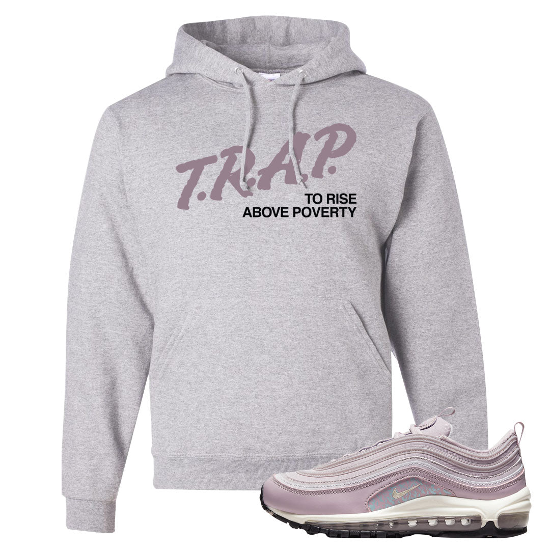 Plum Fog 97s Hoodie | Trap To Rise Above Poverty, Ash