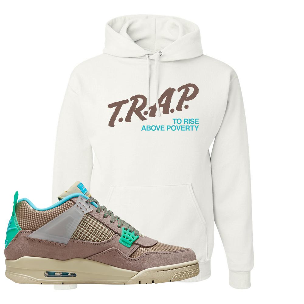 Taupe Haze 4s Hoodie | Trap To Rise Above Poverty, White