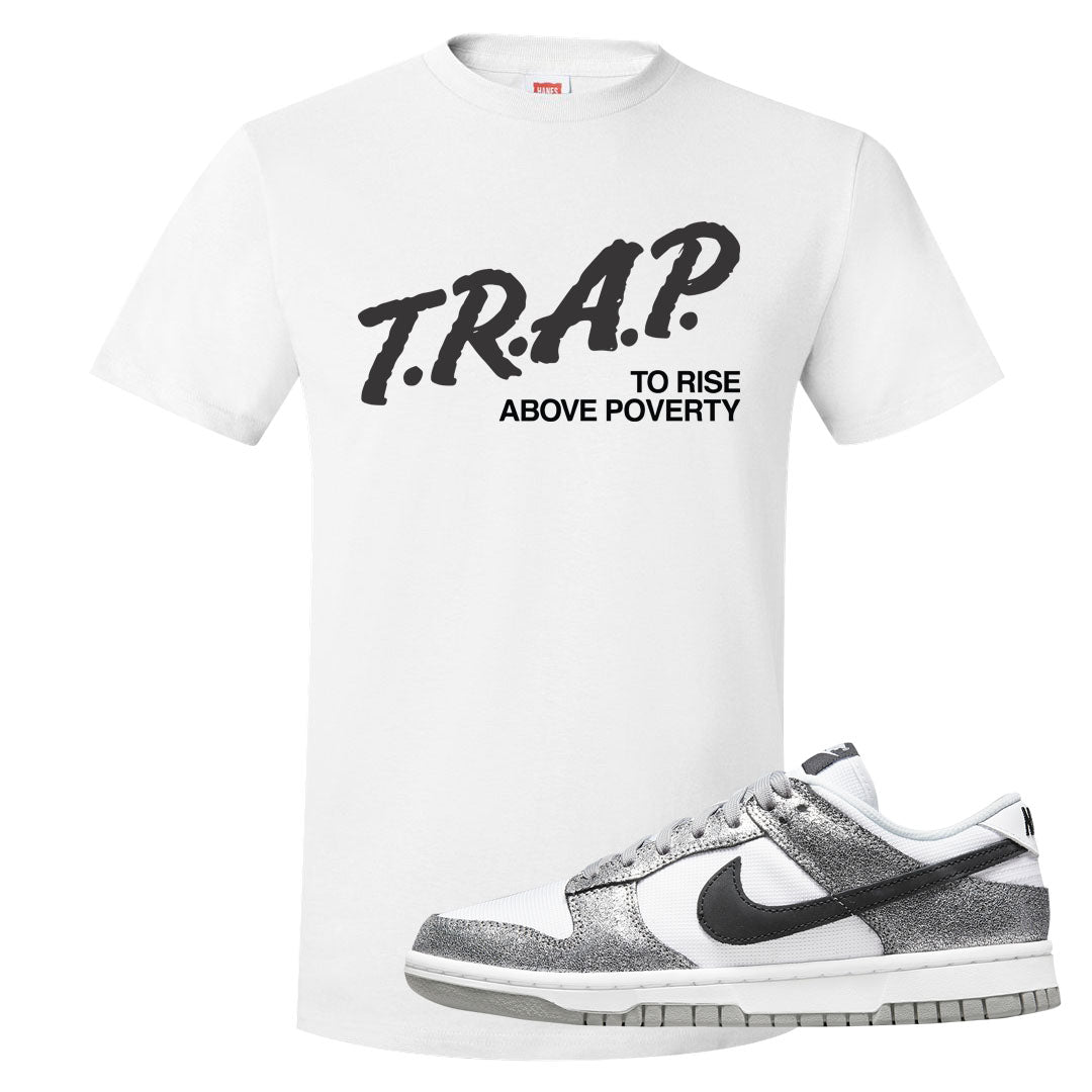 Golden Gals Low Dunks T Shirt | Trap To Rise Above Poverty, White
