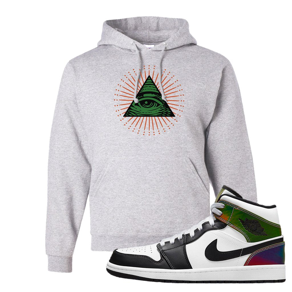 Color Change Mid 1s Hoodie | All Seeing Eye, Ash