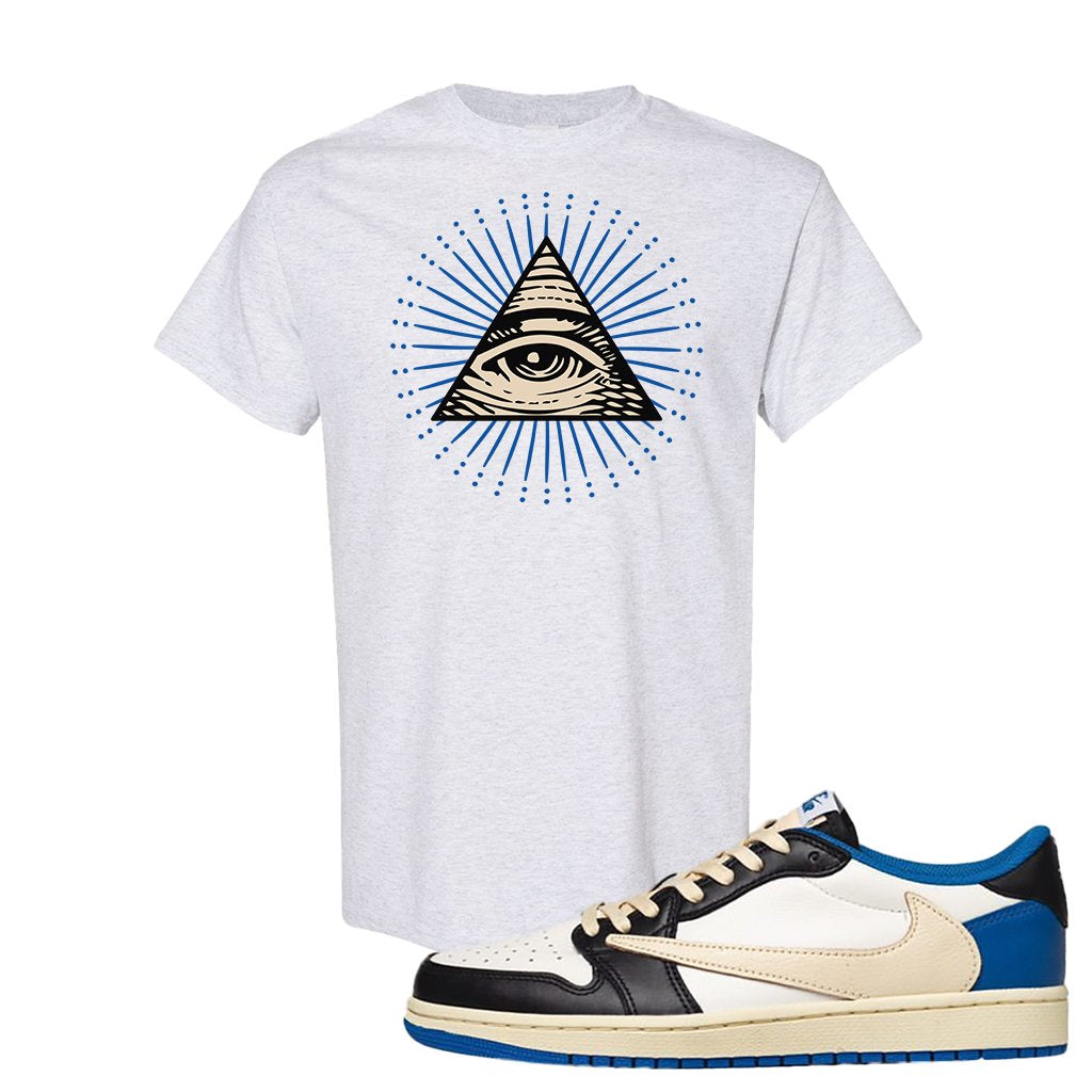 Sail Black Military Blue Shy Pink Low 1s T Shirt | All Seeing Eye, Ash