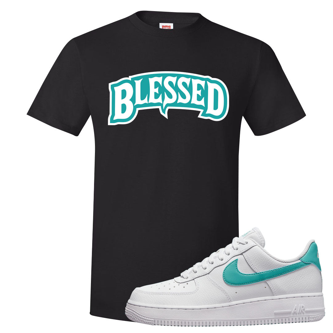 Washed Teal Low 1s T Shirt | Blessed Arch, Black