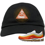 Club Orange Yellow 97s Dad Hat | All Seeing Eye, Black